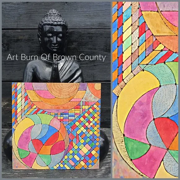 🎨ArtBurn Of Brown County - Wheels In MY Mind Keep Turning! - Picture 1 of 6